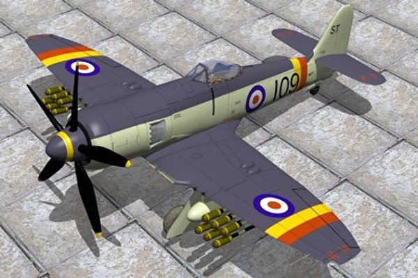 3d hawker sea fury fighters - Hawker Sea Fury FB11... by pbratt